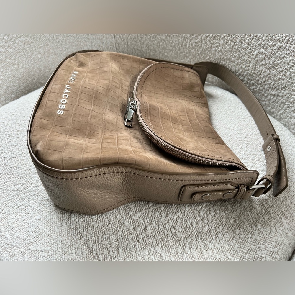 Marc Jacobs The Groove Croc‑Embossed Shoulder Bag, Graige Leather Hobo - Picture 10 of 15